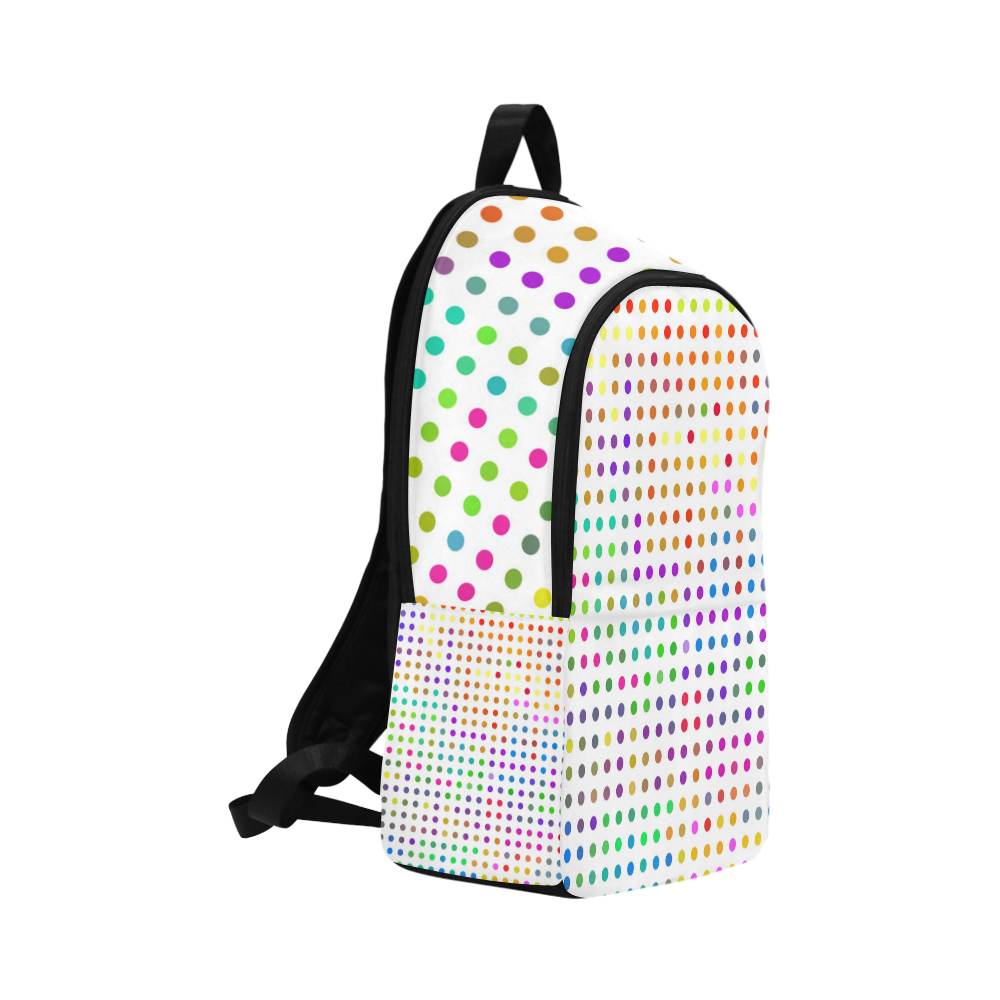 Retro Rainbow Polka Dots Fabric Backpack for Adult (Model 1659)