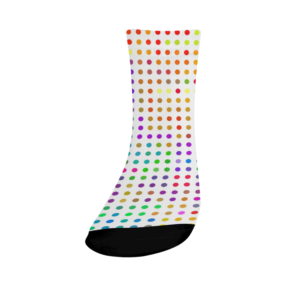 Retro Rainbow Polka Dots Crew Socks