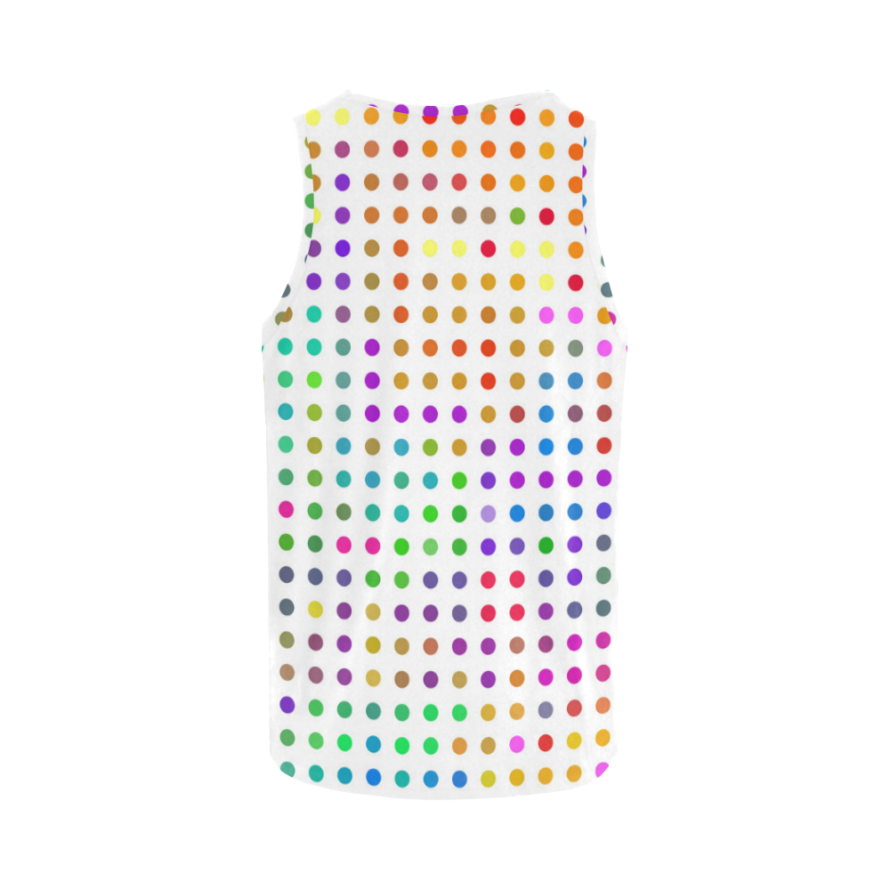 Retro Rainbow Polka Dots All Over Print Tank Top for Women (Model T43)