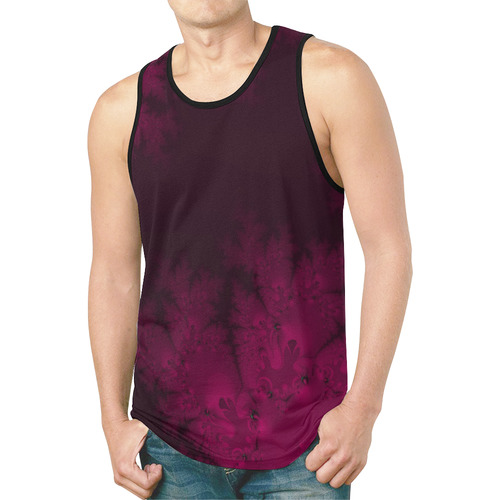 Frosty Fuchsia Fantasy Fractal Abstract New All Over Print Tank Top for Men (Model T46)