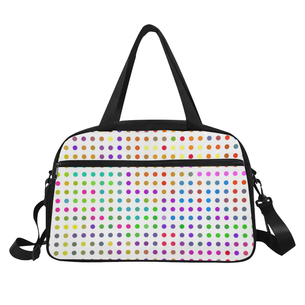 Retro Rainbow Polka Dots Fitness Handbag (Model 1671)