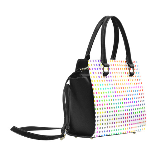 Retro Rainbow Polka Dots Classic Shoulder Handbag (Model 1653)