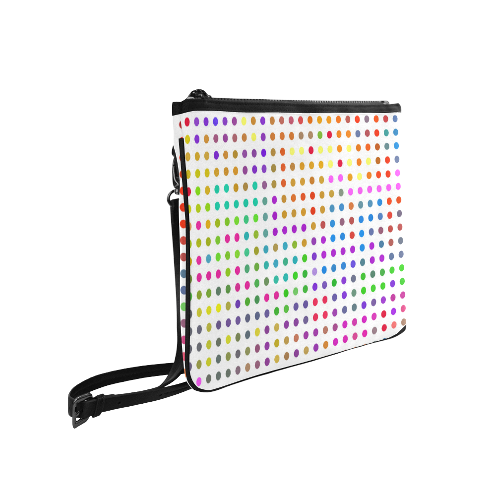 Retro Rainbow Polka Dots Slim Clutch Bag (Model 1668)