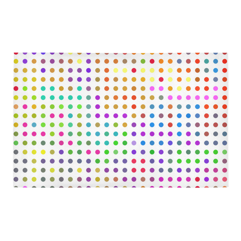 Retro Rainbow Polka Dots Bath Rug 20''x 32''