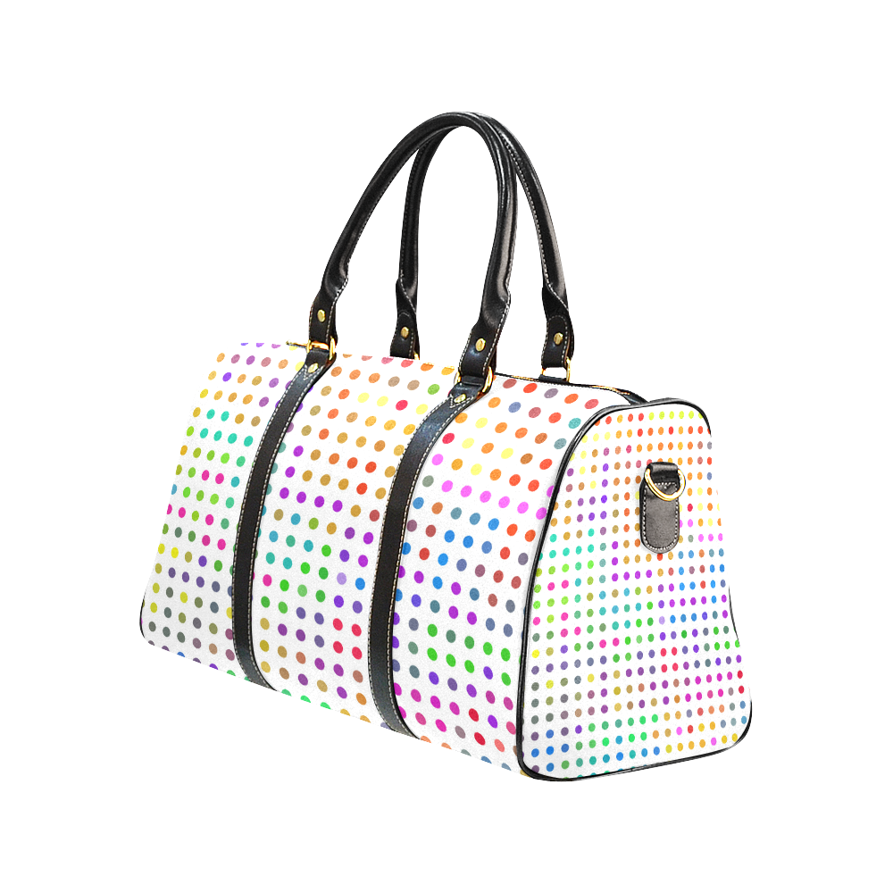 Retro Rainbow Polka Dots New Waterproof Travel Bag/Large (Model 1639)
