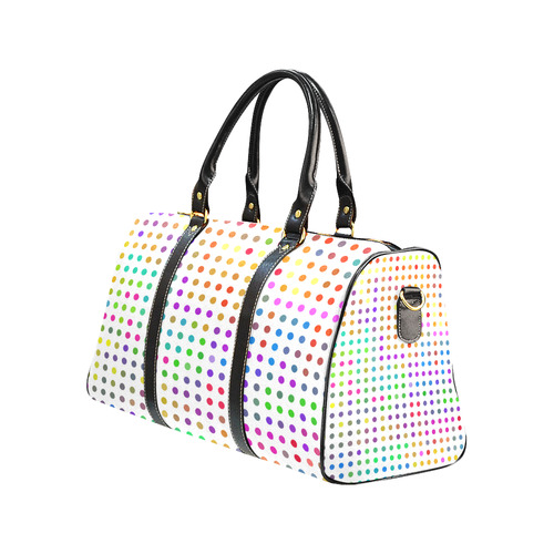 Retro Rainbow Polka Dots New Waterproof Travel Bag/Large (Model 1639)