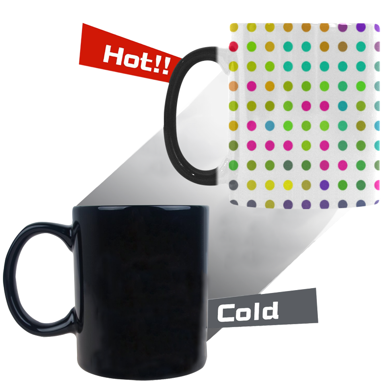 Retro Rainbow Polka Dots Custom Morphing Mug