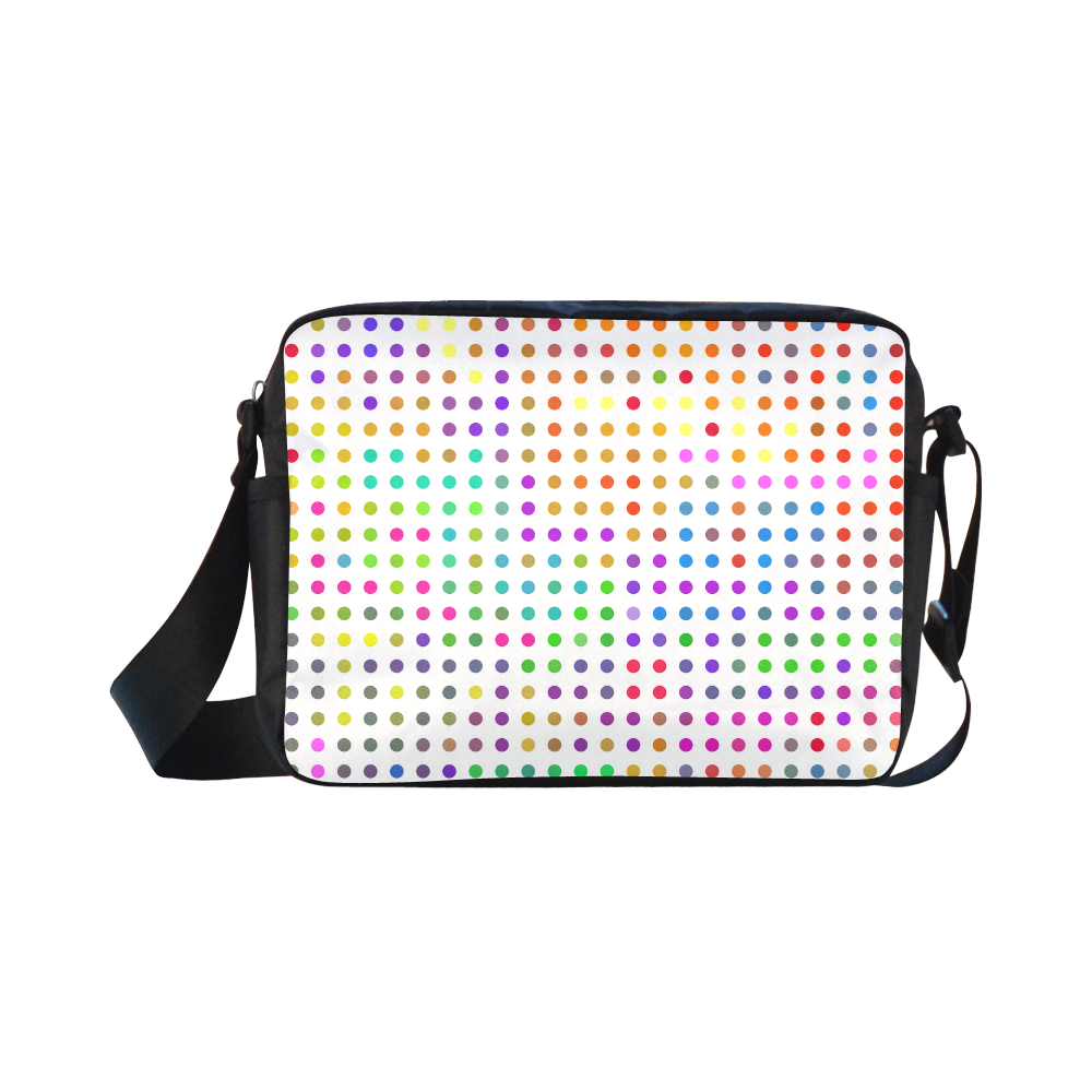 Retro Rainbow Polka Dots Classic Cross-body Nylon Bags (Model 1632)