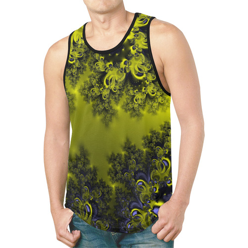 Frosty Sunlight on The Lake Fractal Abstract New All Over Print Tank Top for Men (Model T46)
