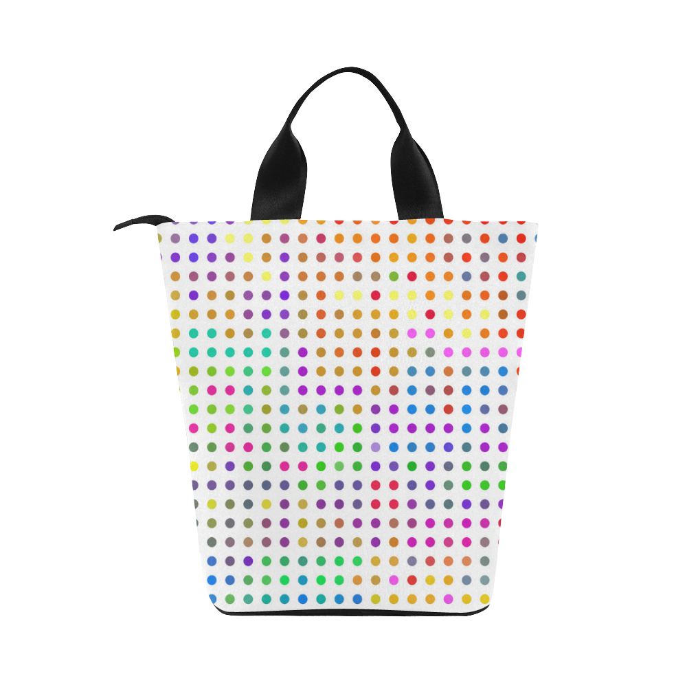 Retro Rainbow Polka Dots Nylon Lunch Tote Bag (Model 1670)