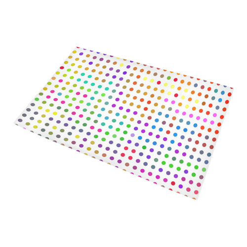 Retro Rainbow Polka Dots Bath Rug 20''x 32''