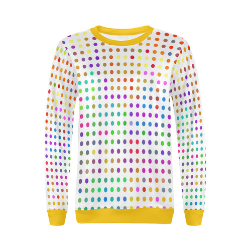 Retro Rainbow Polka Dots All Over Print Crewneck Sweatshirt for Women (Model H18)