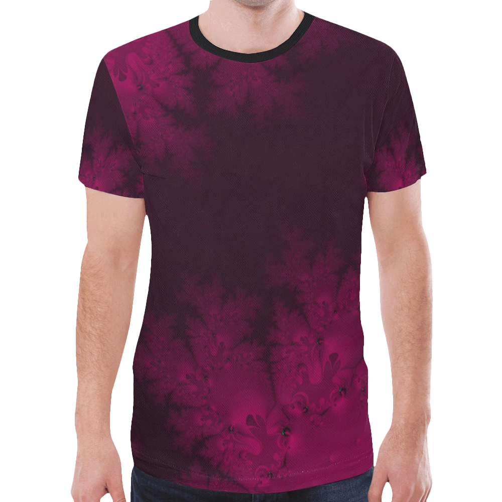 Frosty Fuchsia Fantasy Fractal Abstract New All Over Print T-shirt for Men (Model T45)