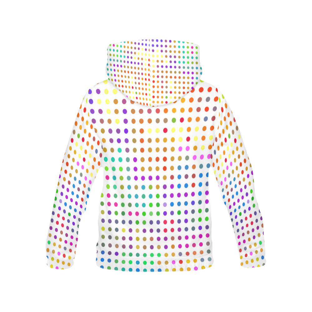 Retro Rainbow Polka Dots All Over Print Hoodie for Women (USA Size) (Model H13)