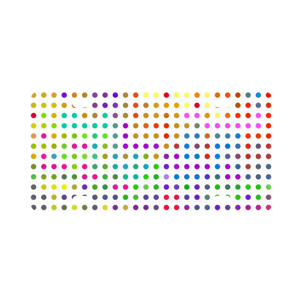 Retro Rainbow Polka Dots Classic License Plate
