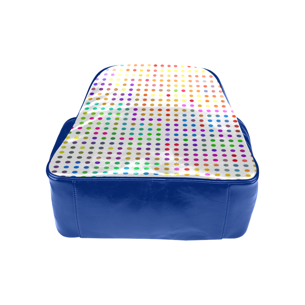 Retro Rainbow Polka Dots Multi-Pockets Backpack (Model 1636)