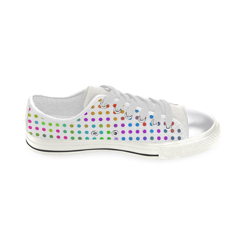 Retro Rainbow Polka Dots Women's Classic Canvas Shoes (Model 018)