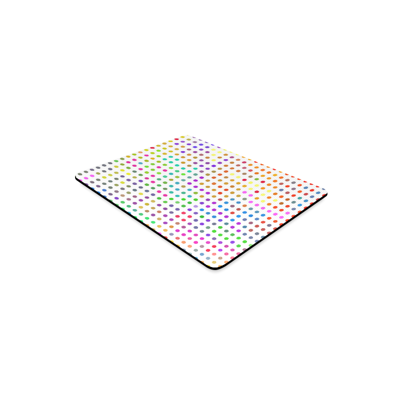 Retro Rainbow Polka Dots Rectangle Mousepad