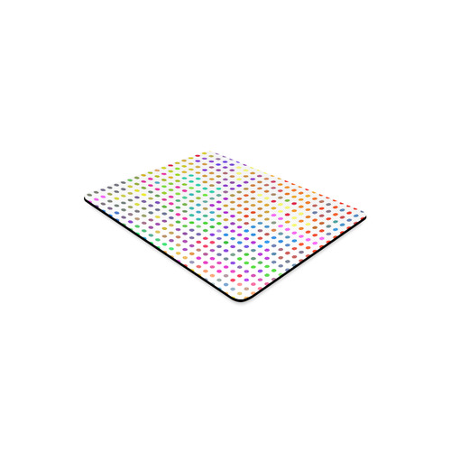 Retro Rainbow Polka Dots Rectangle Mousepad