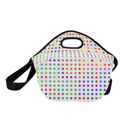 Retro Rainbow Polka Dots Neoprene Lunch Bag/Large (Model 1669)