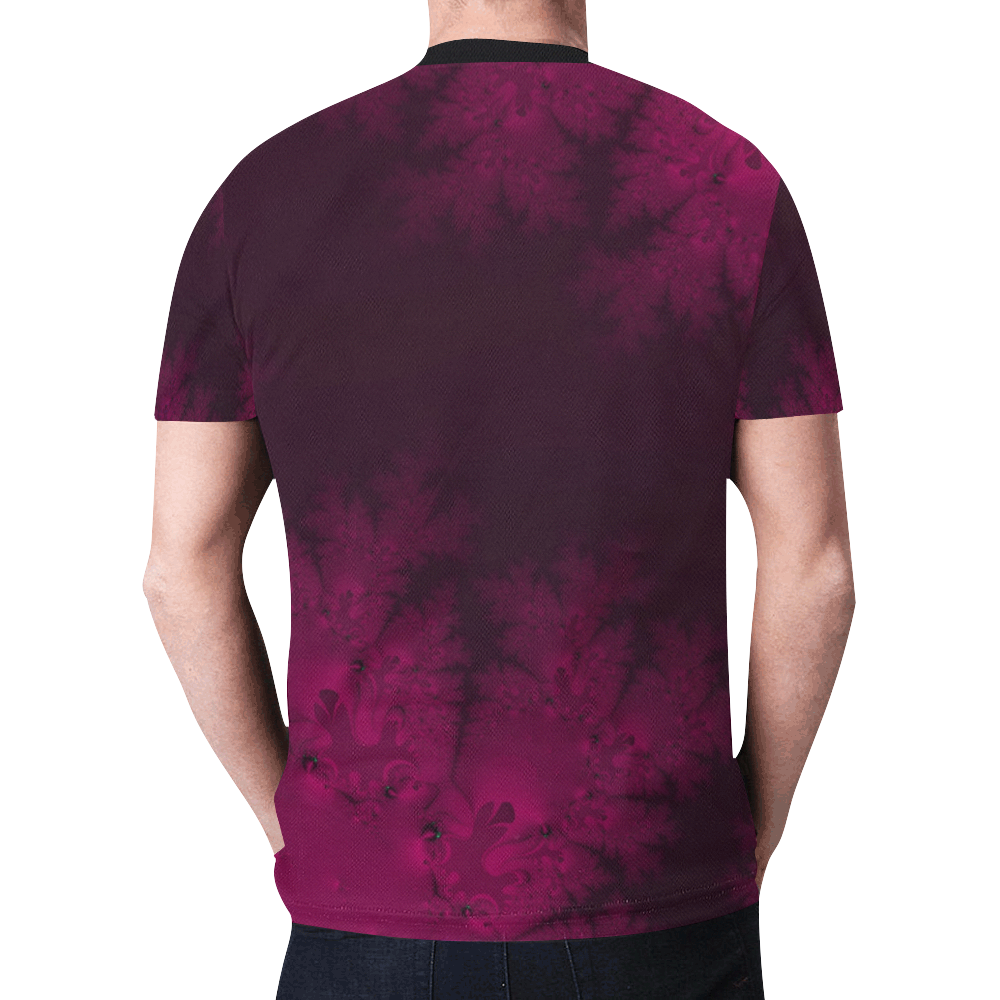 Frosty Fuchsia Fantasy Fractal Abstract New All Over Print T-shirt for Men (Model T45)