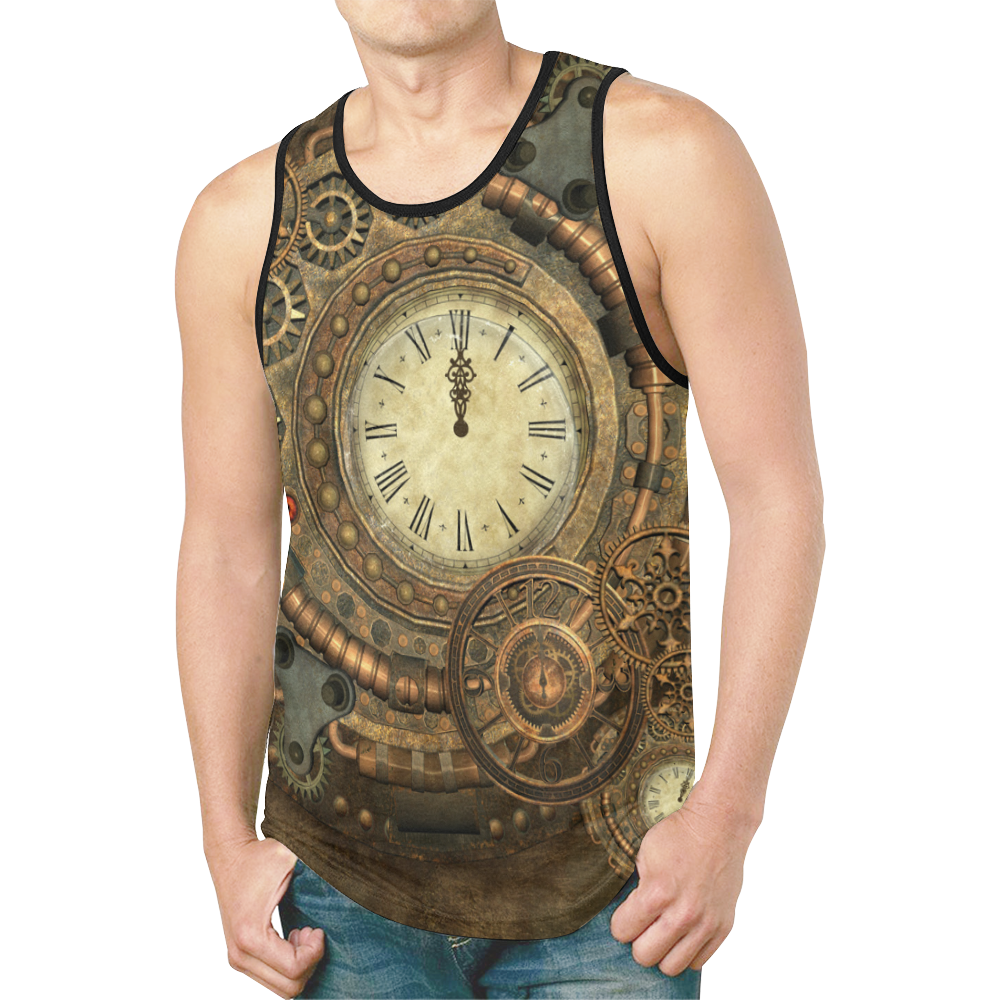 Steampunk, awesome clockwork New All Over Print Tank Top for Men (Model T46)