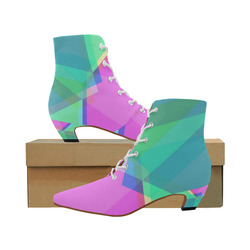 Awesome Geo Fun 0117 A by FeelGood Women's Pointed Toe Low Heel Booties (Model 052)