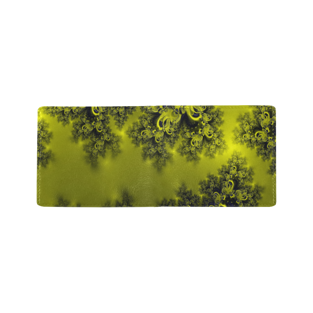 Frosty Sunlight on The Lake Fractal Abstract Mini Bifold Wallet (Model 1674)