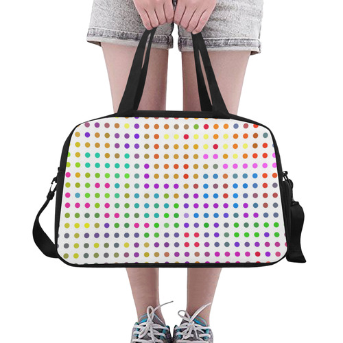 Retro Rainbow Polka Dots Fitness Handbag (Model 1671)