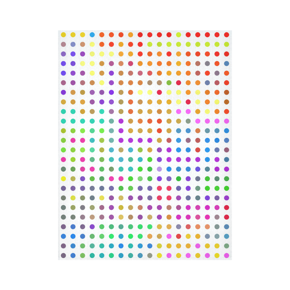 Retro Rainbow Polka Dots Cotton Linen Wall Tapestry 60"x 80"