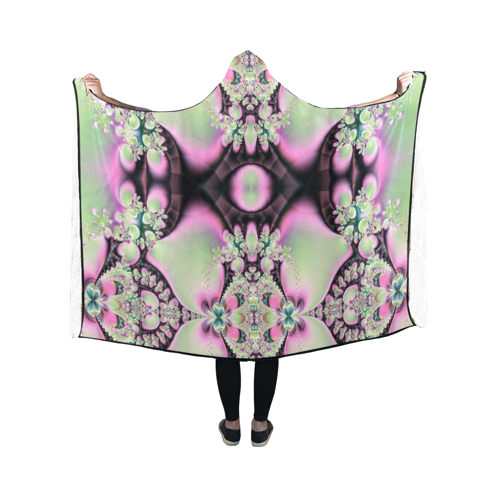 Frosty Jewels on the Formal Gardens Hooded Blanket 50''x40''