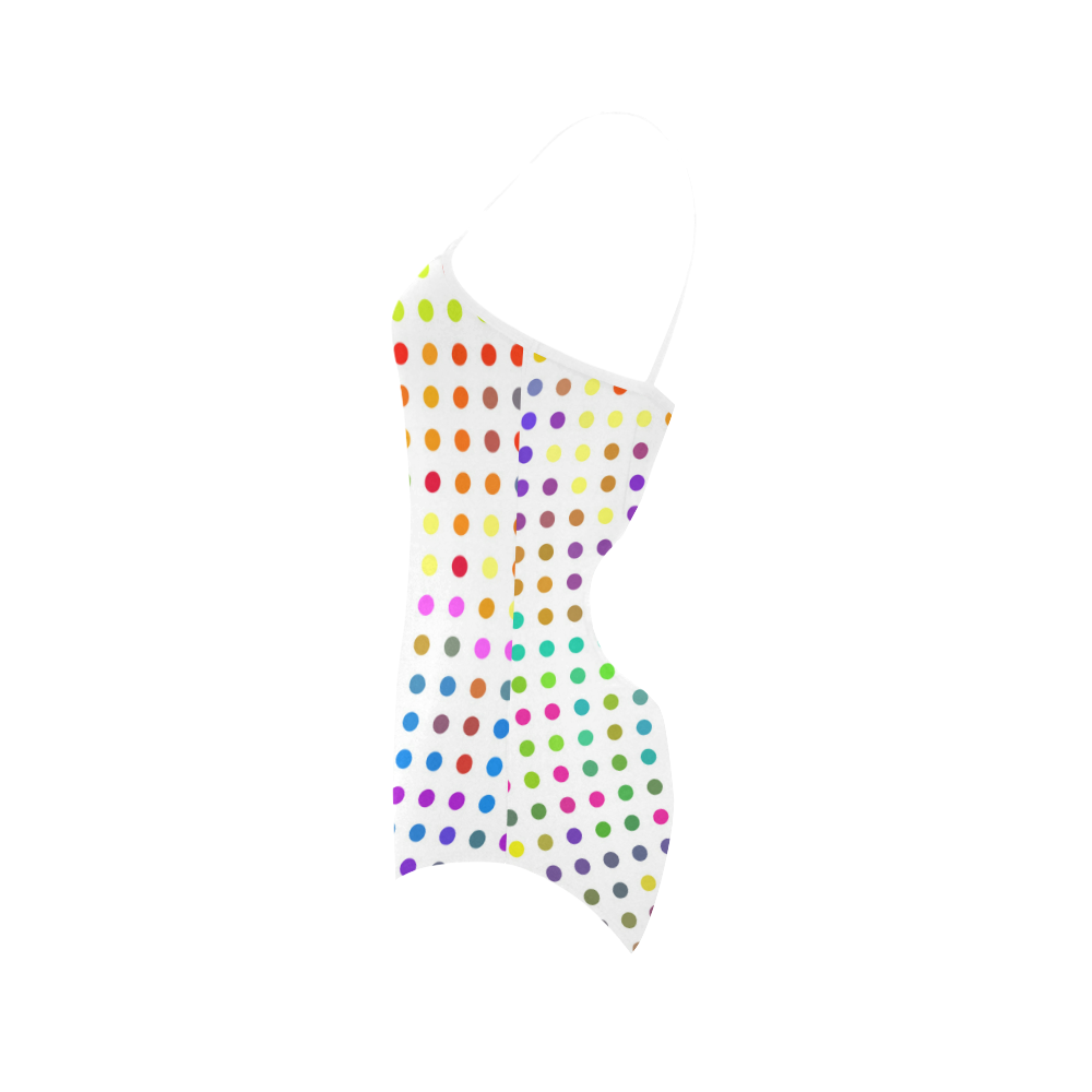 Retro Rainbow Polka Dots Strap Swimsuit ( Model S05)