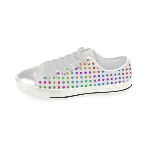 Retro Rainbow Polka Dots Women's Classic Canvas Shoes (Model 018)