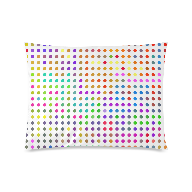 Retro Rainbow Polka Dots Custom Picture Pillow Case 20"x26" (one side)