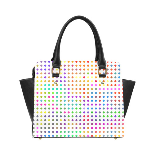 Retro Rainbow Polka Dots Classic Shoulder Handbag (Model 1653)