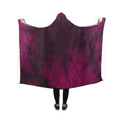 Frosty Fuchsia Fantasy Fractal Abstract Hooded Blanket 50''x40''