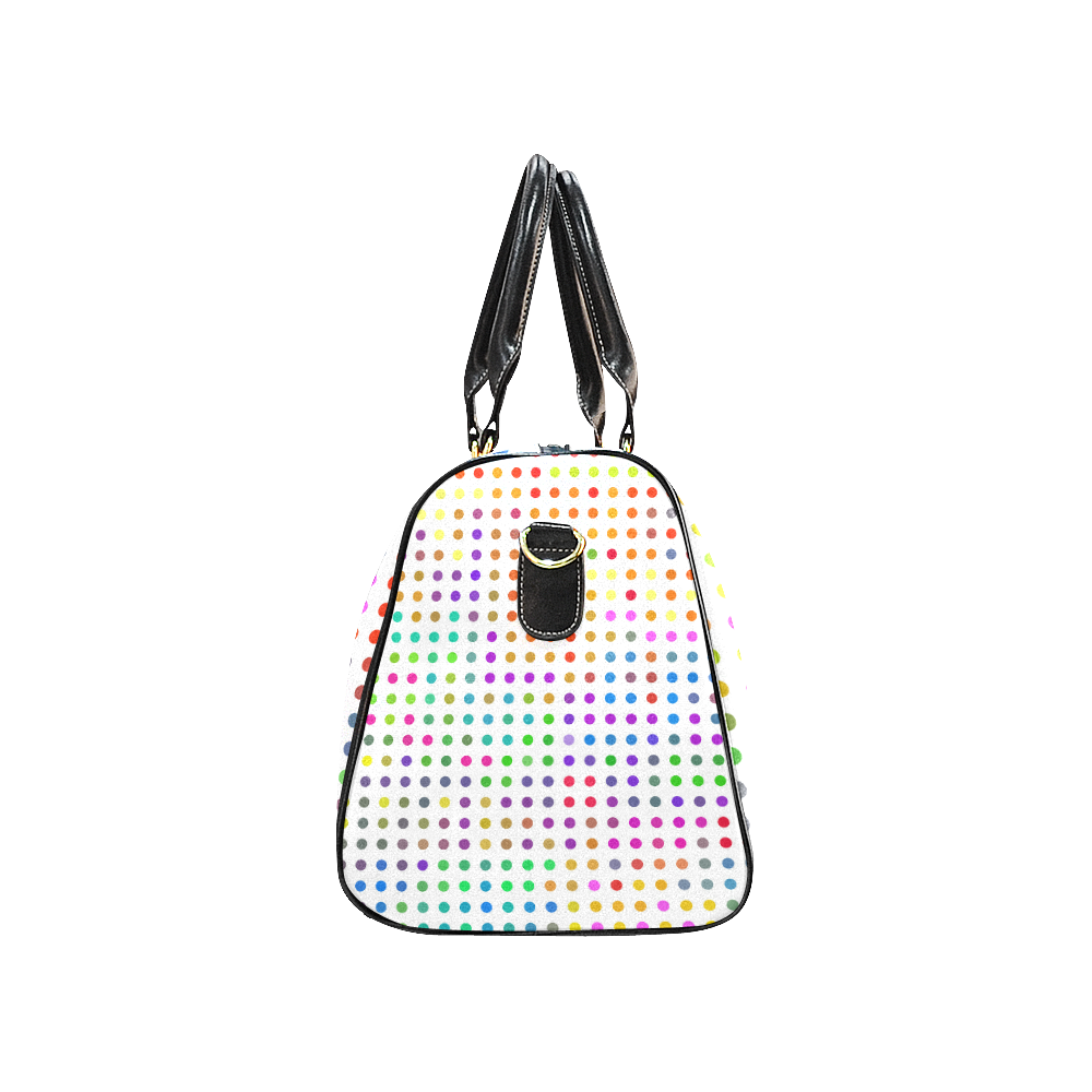 Retro Rainbow Polka Dots New Waterproof Travel Bag/Large (Model 1639)