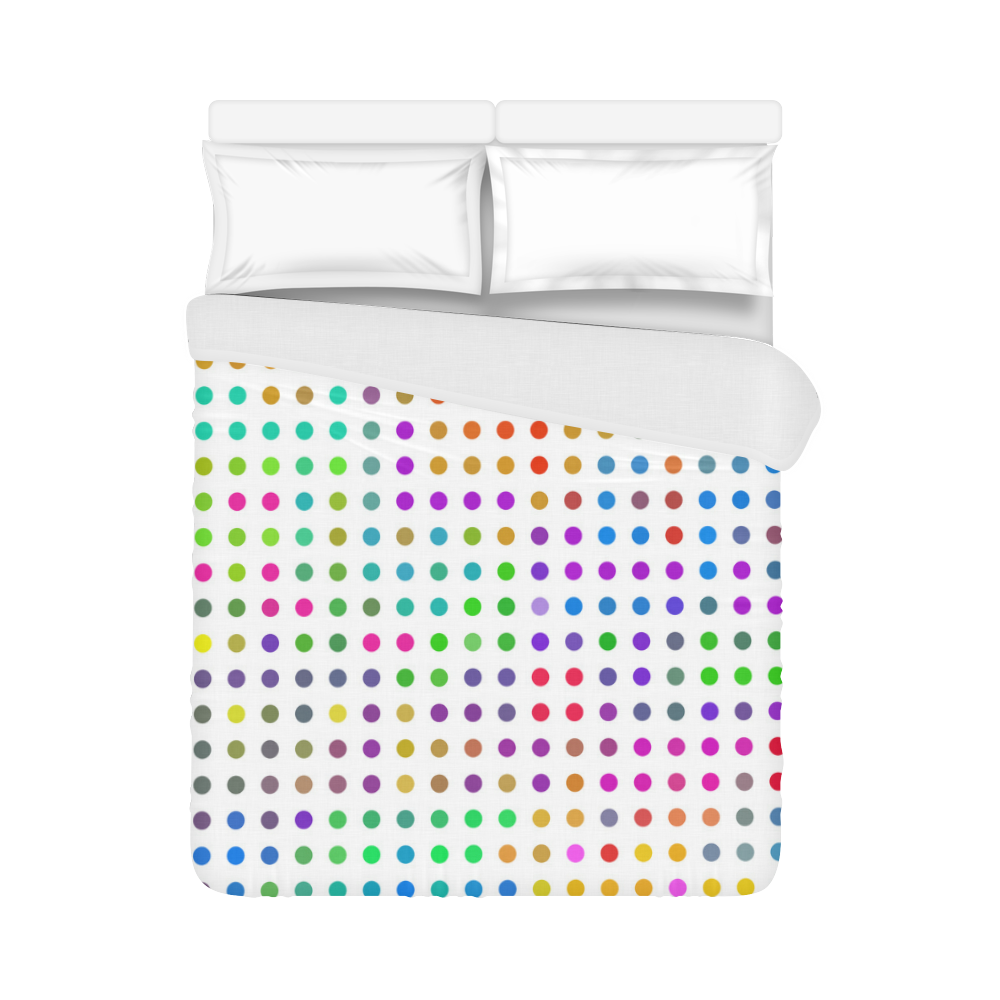 Retro Rainbow Polka Dots Duvet Cover 86"x70" ( All-over-print)