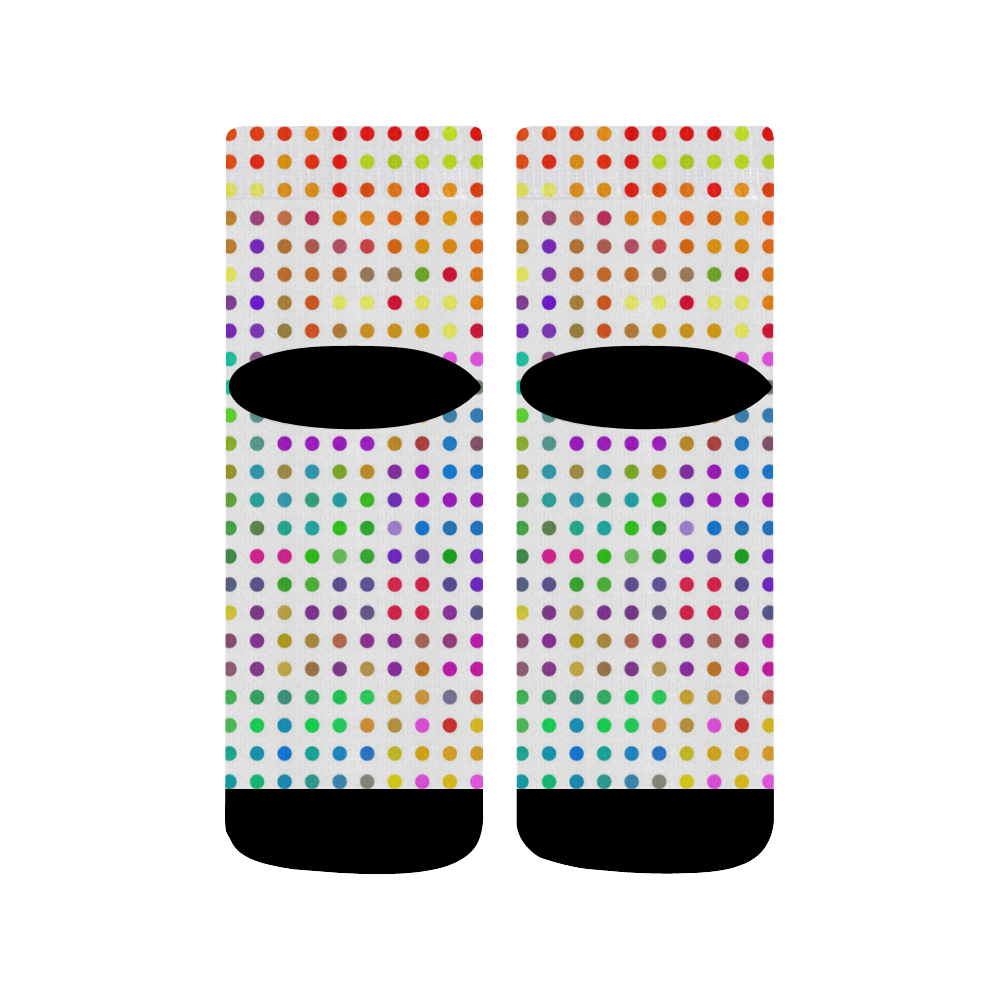 Retro Rainbow Polka Dots Quarter Socks