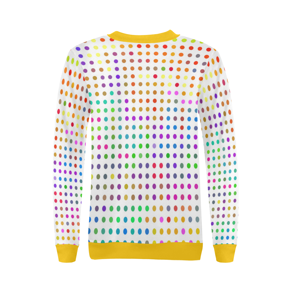 Retro Rainbow Polka Dots All Over Print Crewneck Sweatshirt for Women (Model H18)