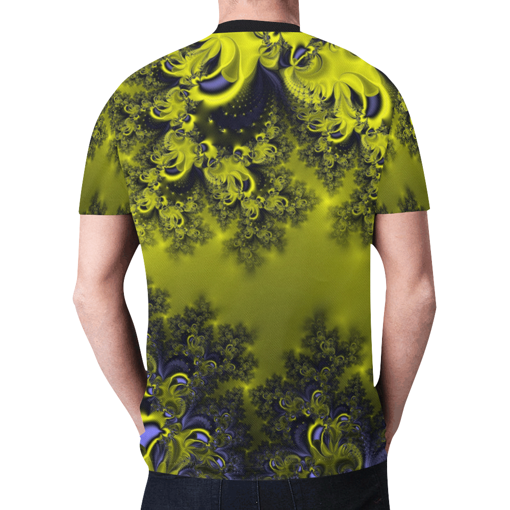 Frosty Sunlight on The Lake Fractal Abstract New All Over Print T-shirt for Men (Model T45)