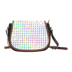 Retro Rainbow Polka Dots Saddle Bag/Small (Model 1649)(Flap Customization)