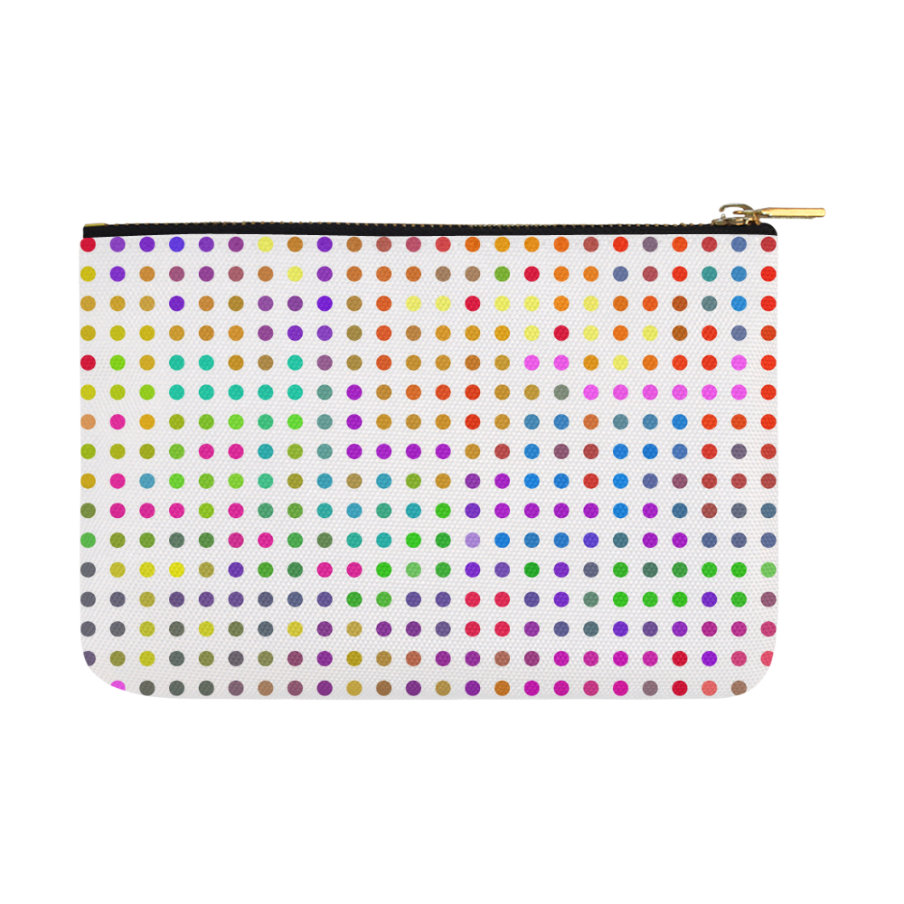 Retro Rainbow Polka Dots Carry-All Pouch 12.5''x8.5''