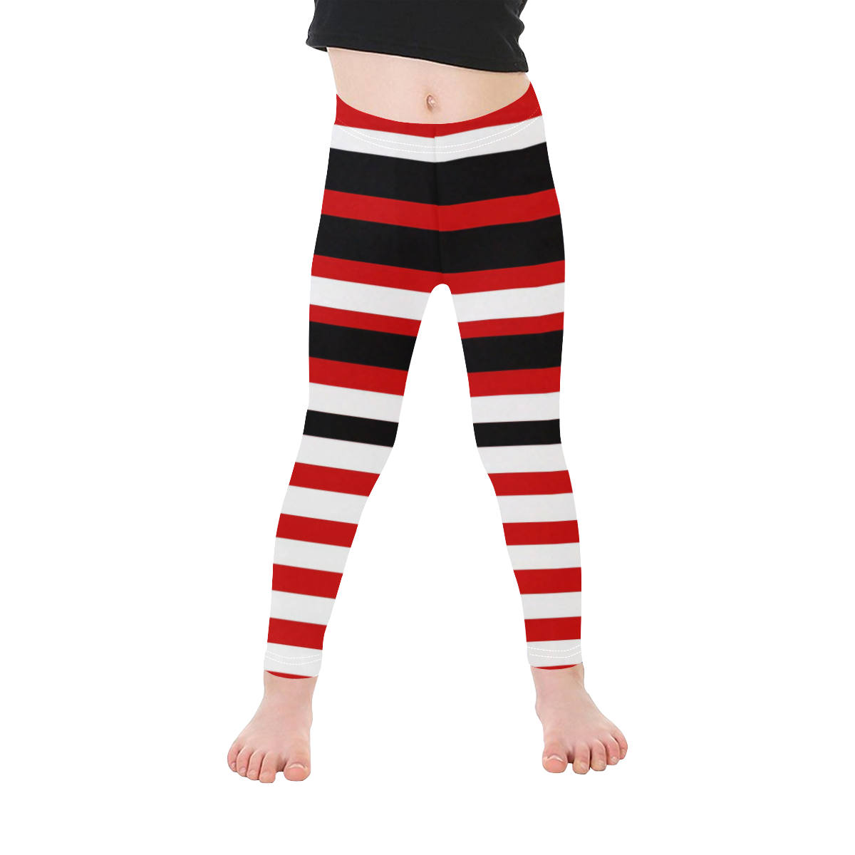 stripes Kid's Ankle Length Leggings (Model L06)
