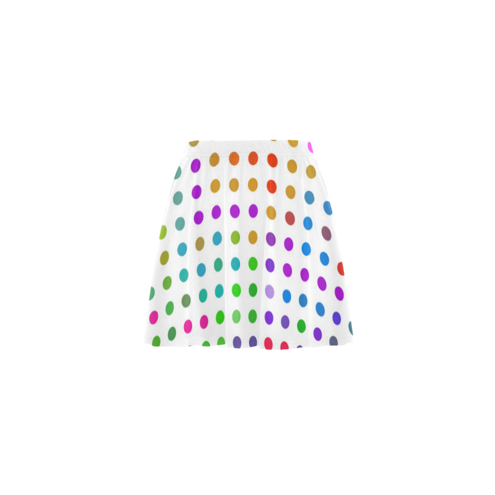 Retro Rainbow Polka Dots Mini Skating Skirt (Model D36)