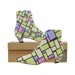 modern pattern 16C Women's Pointed Toe Low Heel Booties (Model 052)