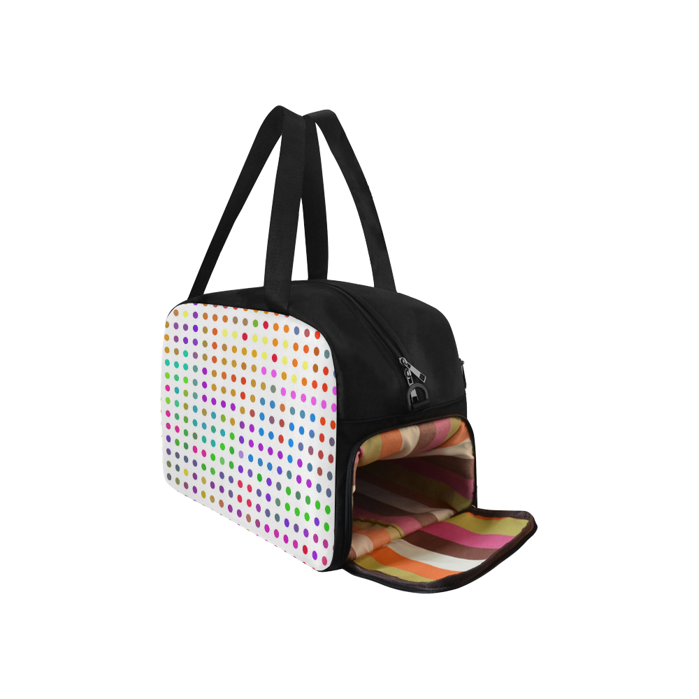 Retro Rainbow Polka Dots Fitness Handbag (Model 1671)