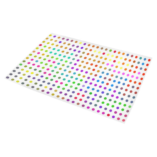 Retro Rainbow Polka Dots Azalea Doormat 30" x 18" (Sponge Material)