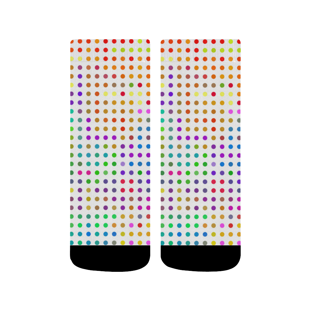 Retro Rainbow Polka Dots Quarter Socks