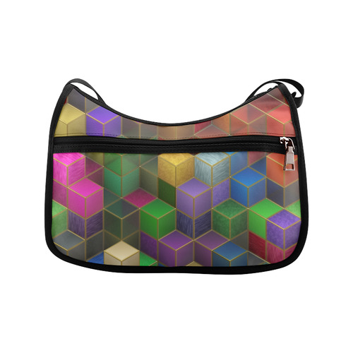 Geometric Rainbow Cubes Texture Crossbody Bags (Model 1616)